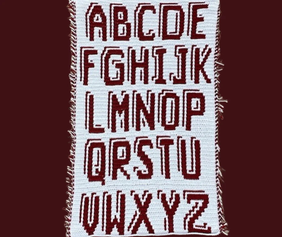 Mosaic Crochet Alphabet-3D Font