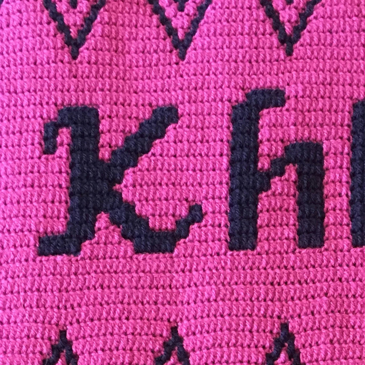 Mosaic Crochet Alphabet-D'Nealian Font