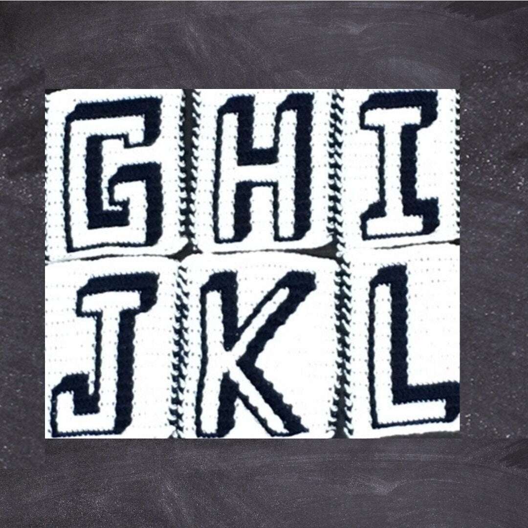 Mosaic Crochet Alphabet -Shadow Font