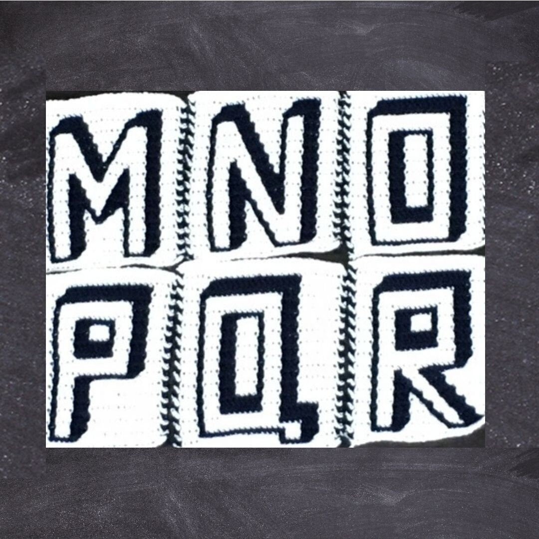 Mosaic Crochet Alphabet -Shadow Font