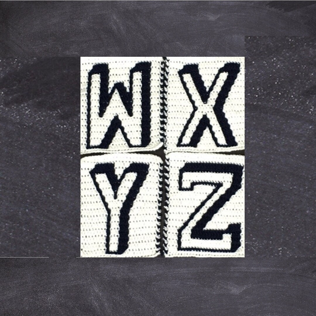 Mosaic Crochet Alphabet -Shadow Font