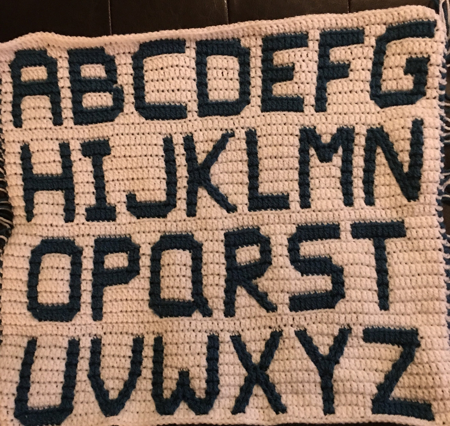 Mosaic Crochet Alphabet-Small Block Font pattern