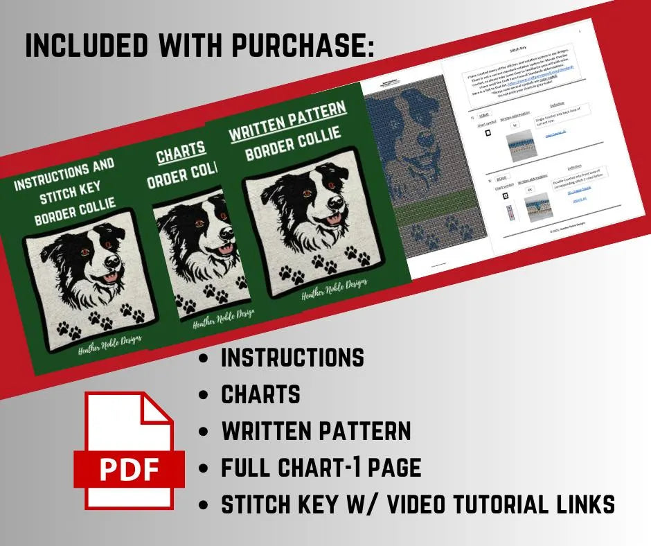Border Collie - Mosaic Crochet Blanket Pattern (PDF Pattern)