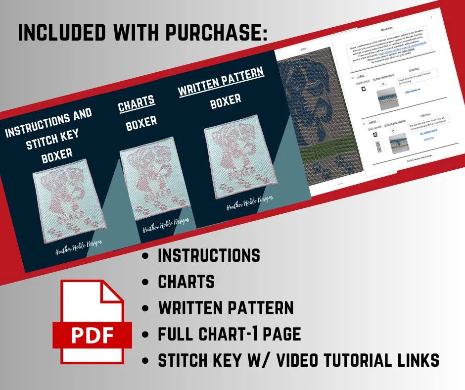 Boxer Dog - Mosaic Crochet Blanket Pattern (PDF Pattern)