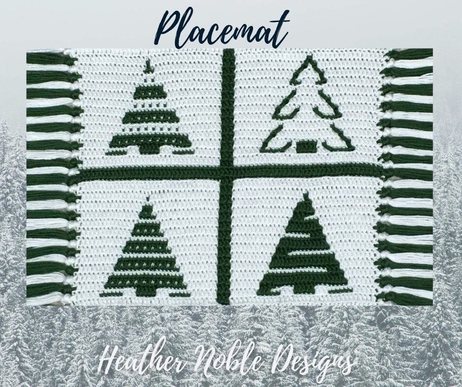 Christmas Tree Mug Rugs and Placemat