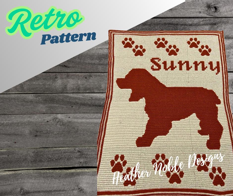 Cockapoo Blanket-Retro Pattern