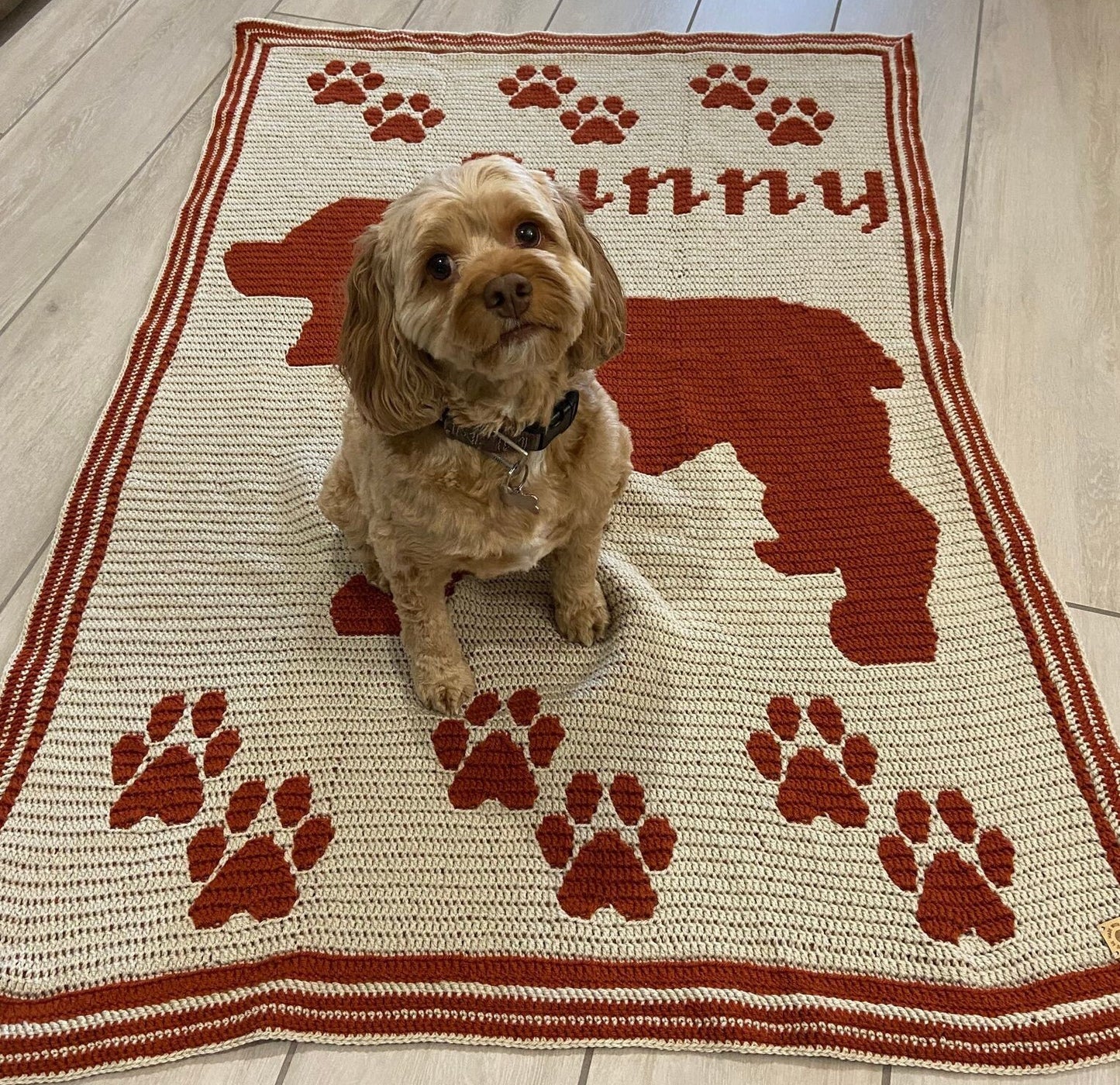 Cockapoo Blanket-Retro Pattern