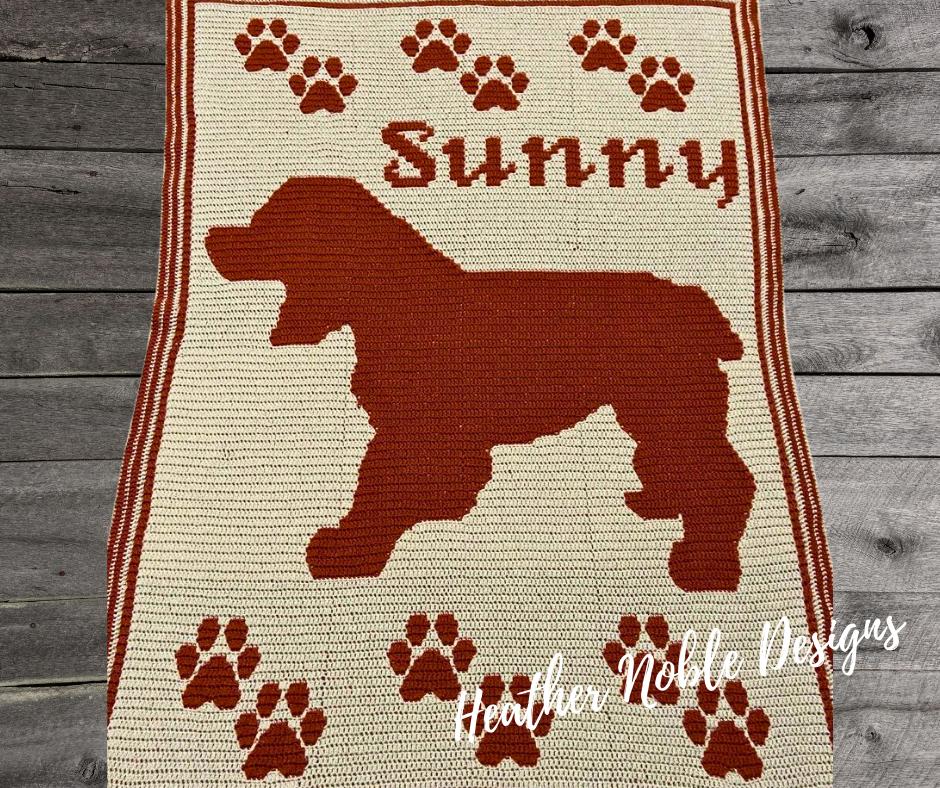 Cockapoo Blanket-Retro Pattern