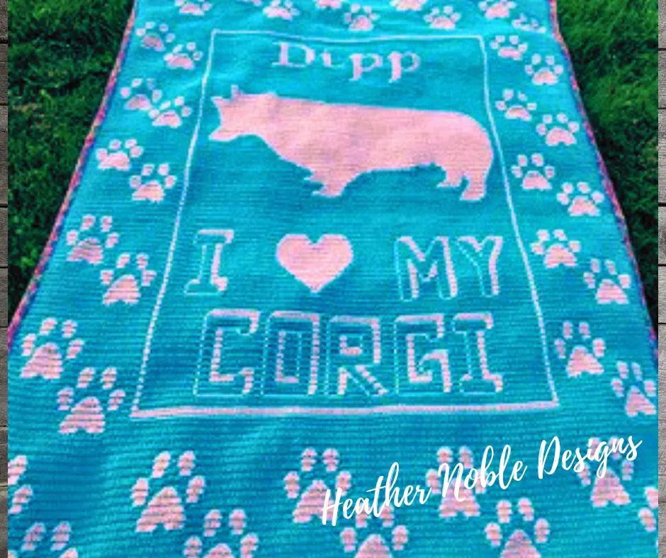 Corgi Blanket-Retro Pattern
