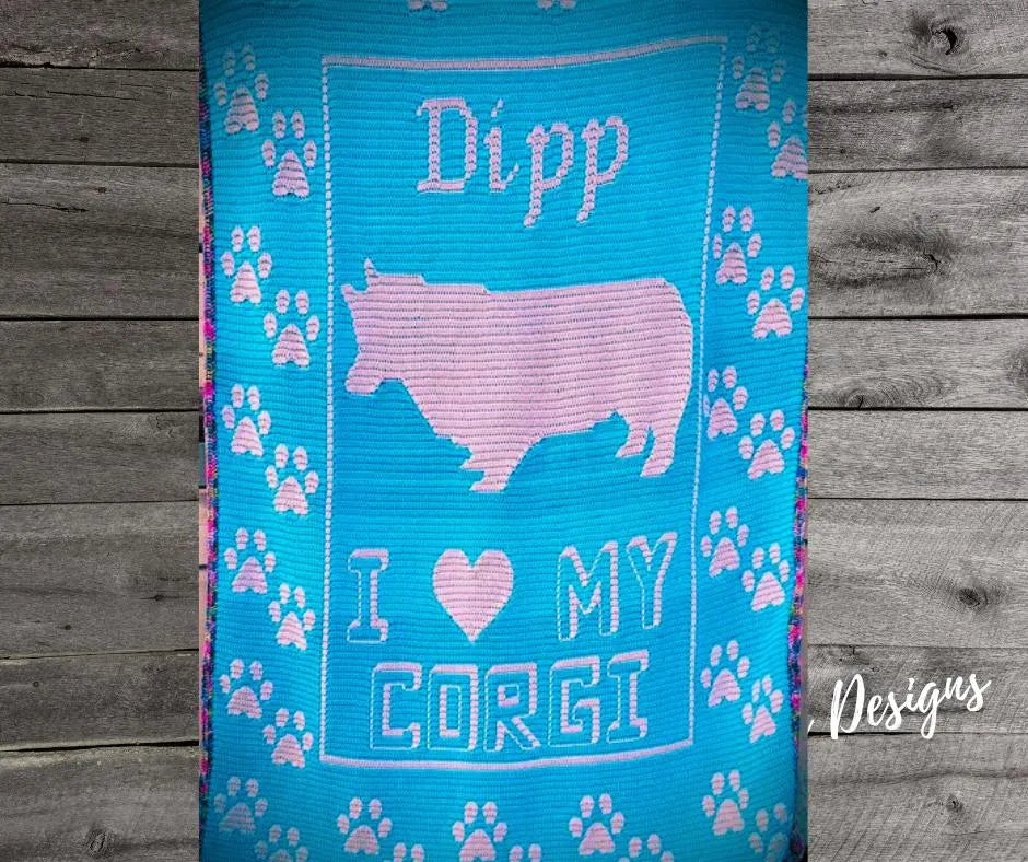 Corgi Blanket-Retro Pattern