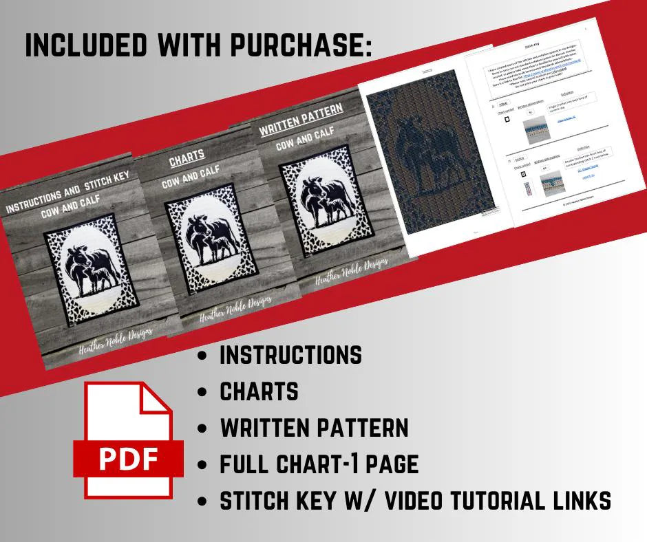 Cow and Calf Blanket - Mosaic Crochet Pattern (PDF Pattern)