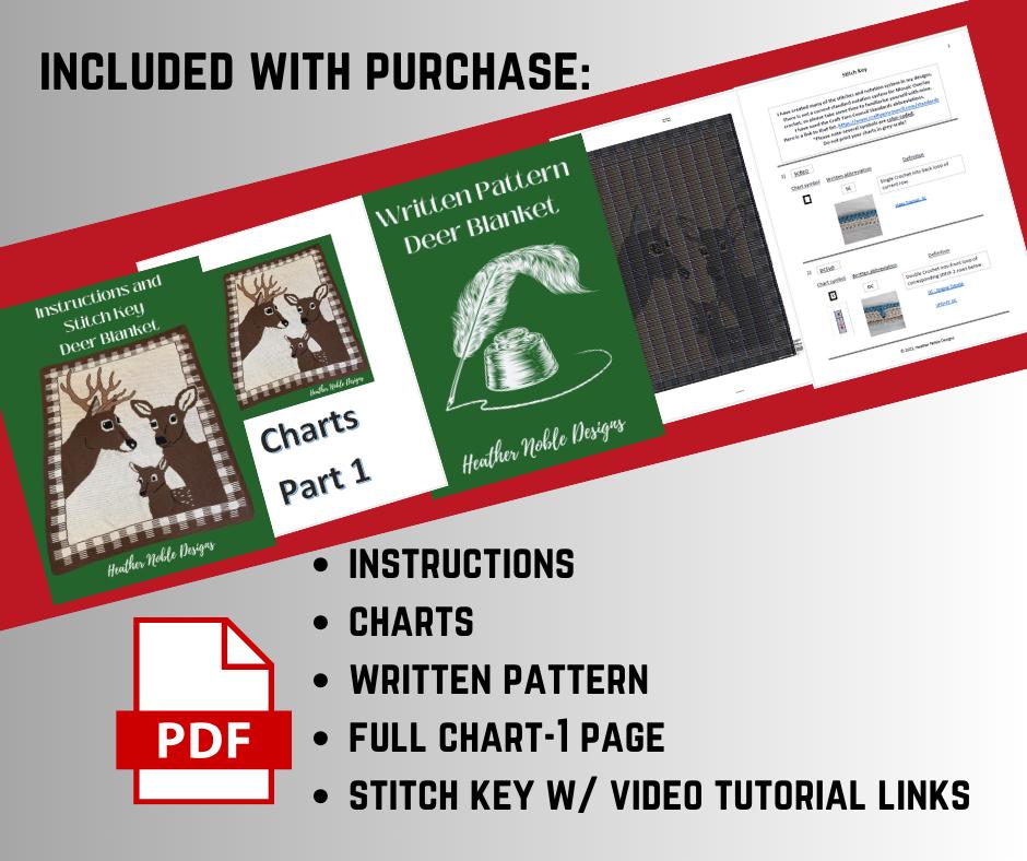 Deer - Mosaic & Tapestry Crochet Blanket Pattern (PDF Pattern)