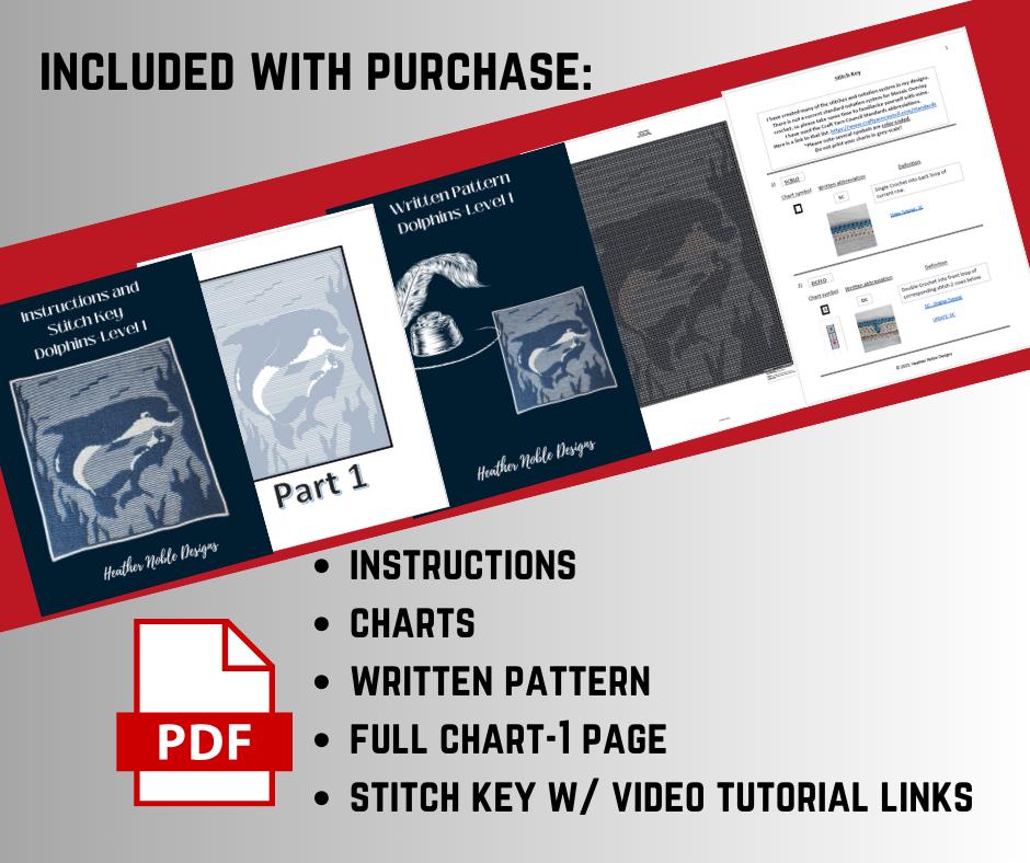 Dolphins - Mosaic Crochet Blanket Pattern (PDF Pattern)