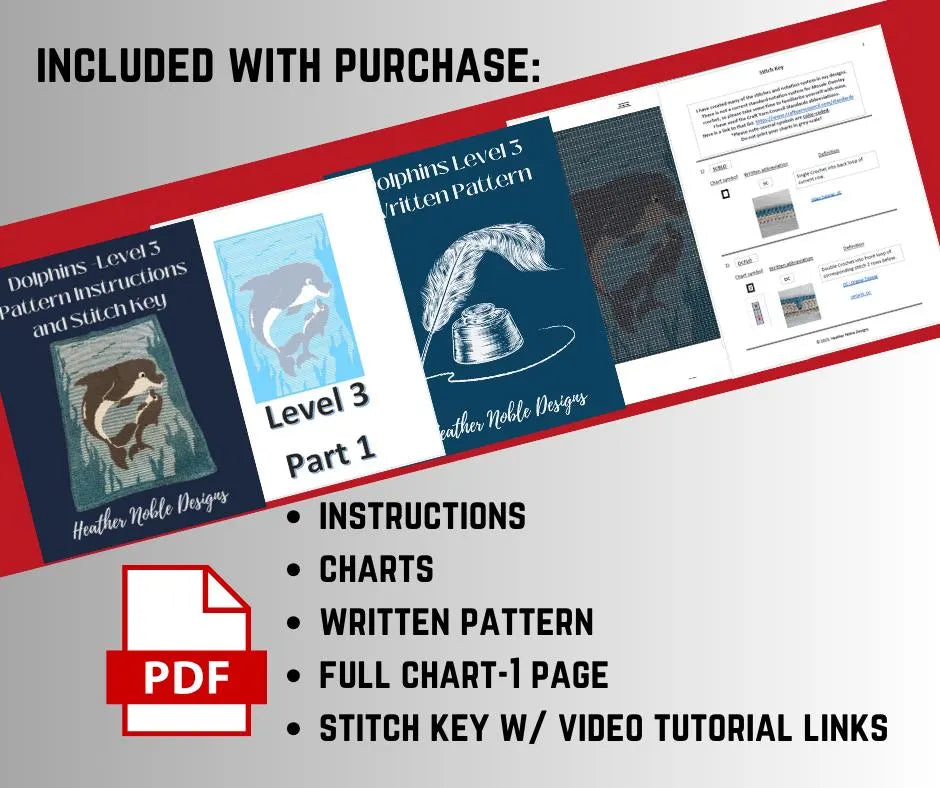 Dolphins - Mosaic & Tapestry Crochet Blanket Pattern (PDF Pattern)