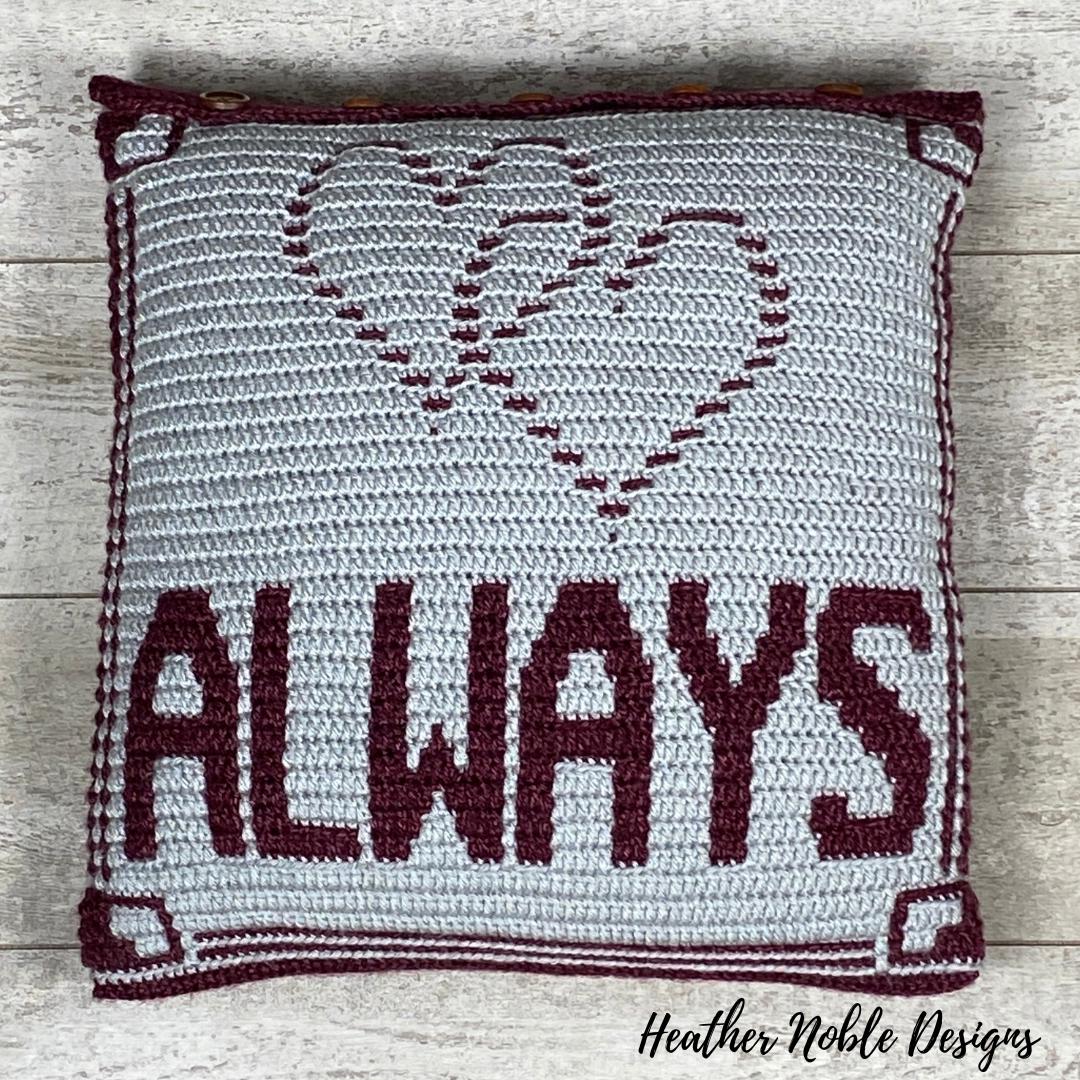 Double Monogram Hearts Pillow