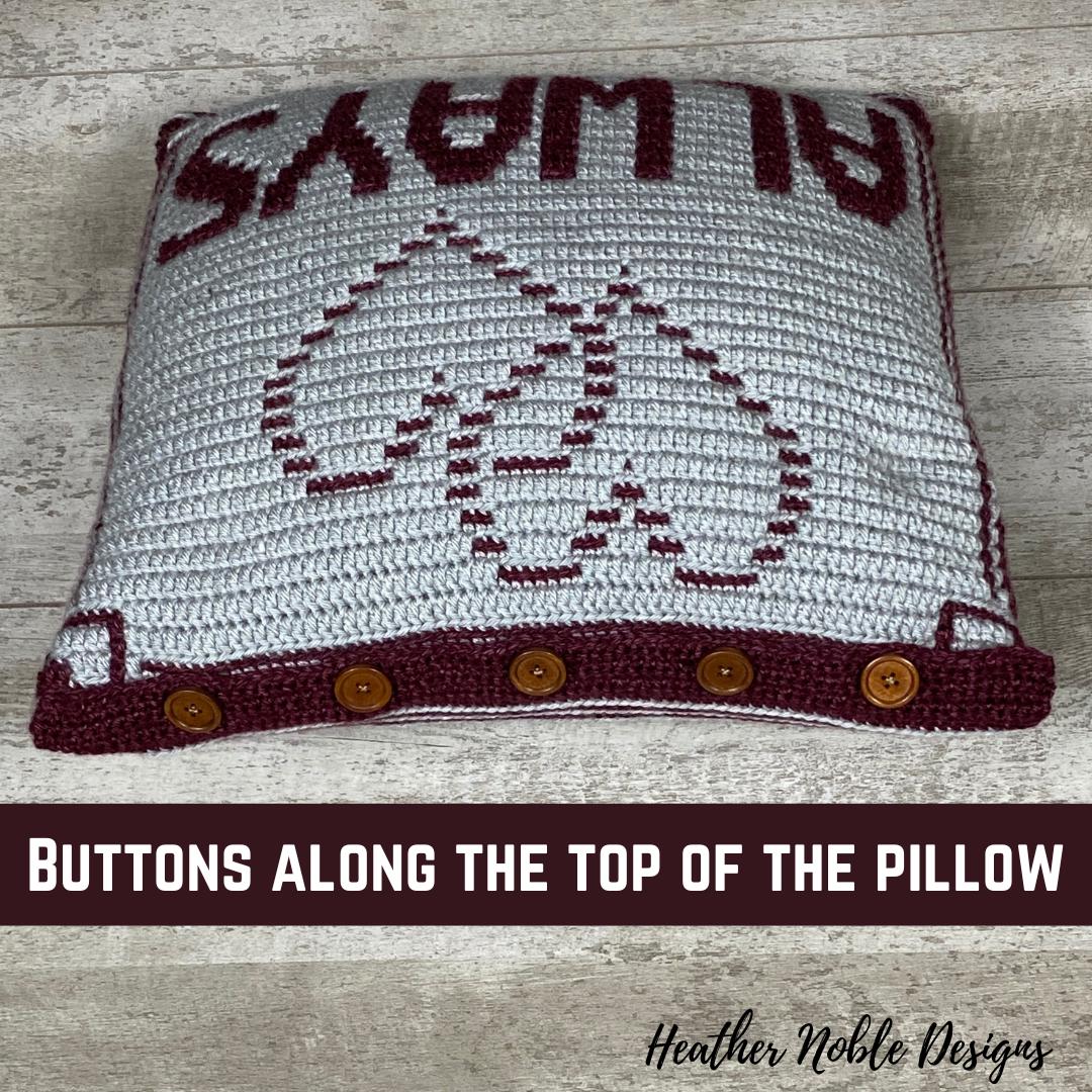 Double Monogram Hearts Pillow