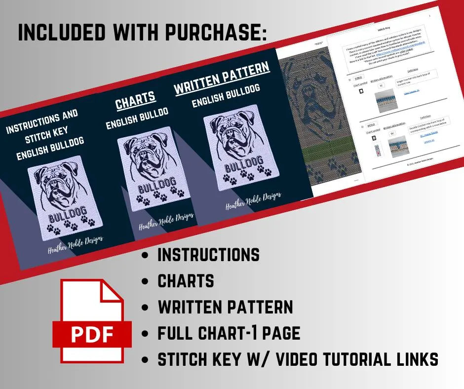 English Bulldog - Mosaic Crochet Blanket Pattern (PDF Pattern)