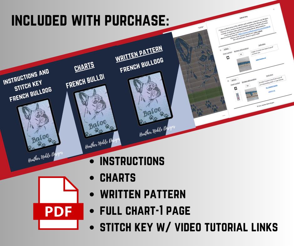 French Bulldog - Mosaic Crochet Blanket Pattern (PDF Pattern)