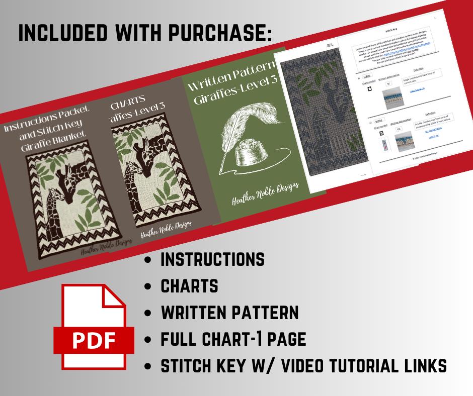 Giraffes - Mosaic & Tapestry Crochet Blanket Pattern (PDF Pattern)