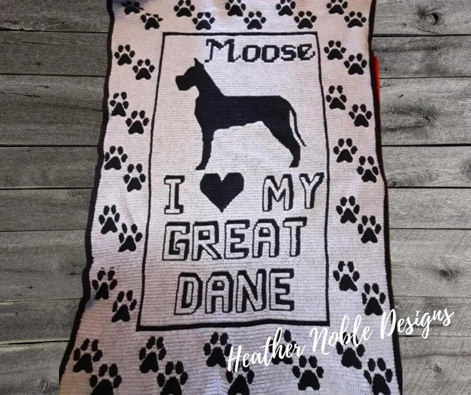 Great Dane Blanket-Retro Pattern