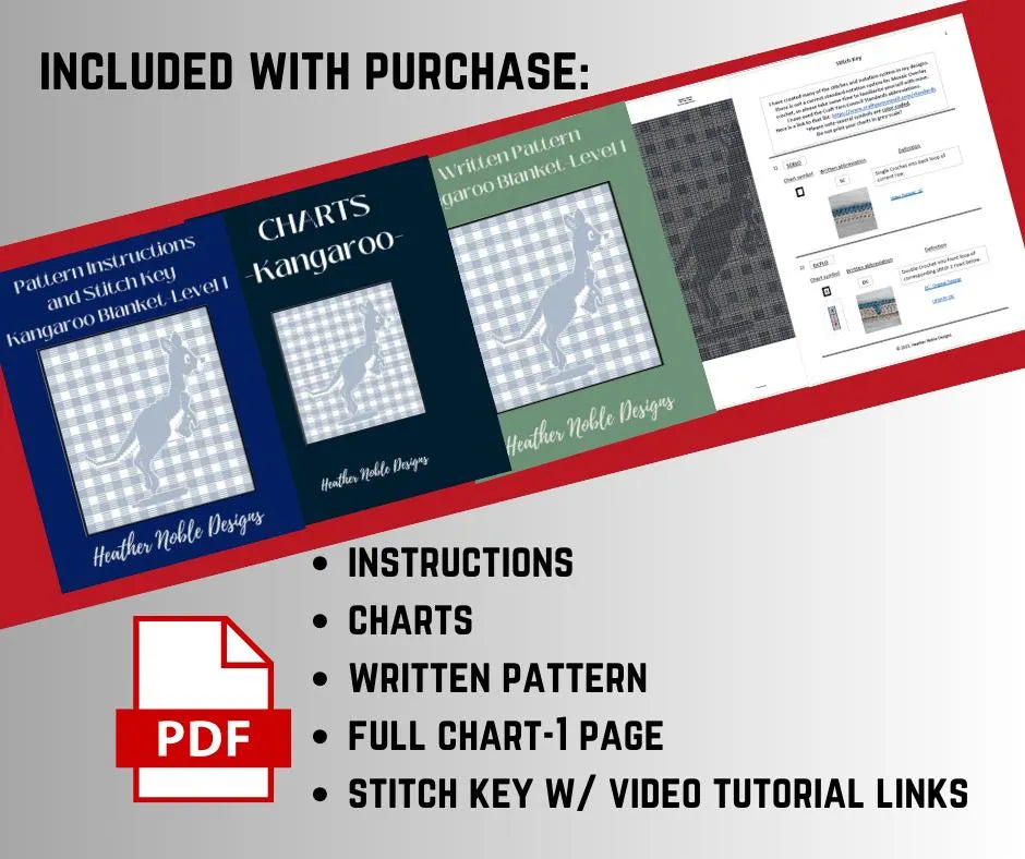Kangaroo - Mosaic Crochet Blanket Pattern, Level 1-Easy (PDF Pattern)
