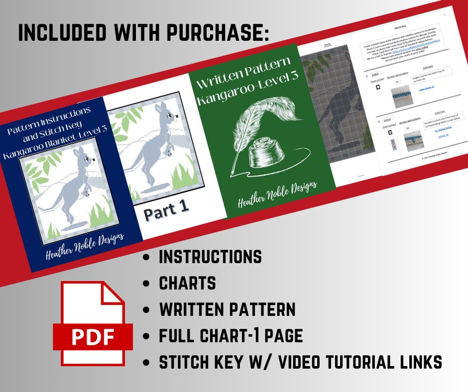 Kangaroo - Mosaic & Tapestry Crochet Blanket Pattern (PDF Pattern)