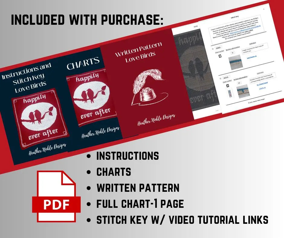 Love Birds - Mosaic Crochet Blanket Pattern (PDF Pattern)