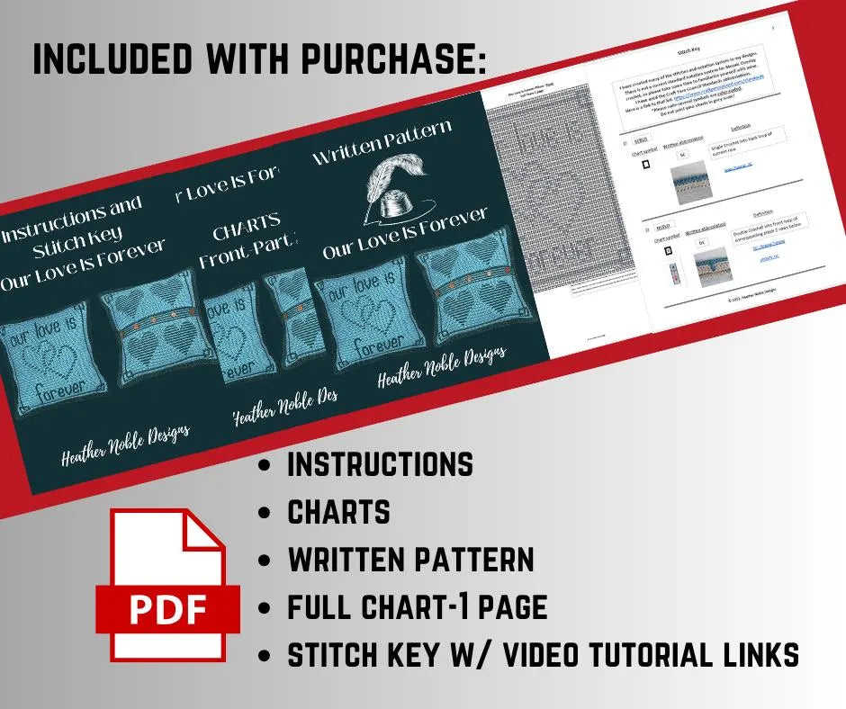 Our Love Is Forever Pillow - Mosaic Crochet Pattern (PDF Pattern)