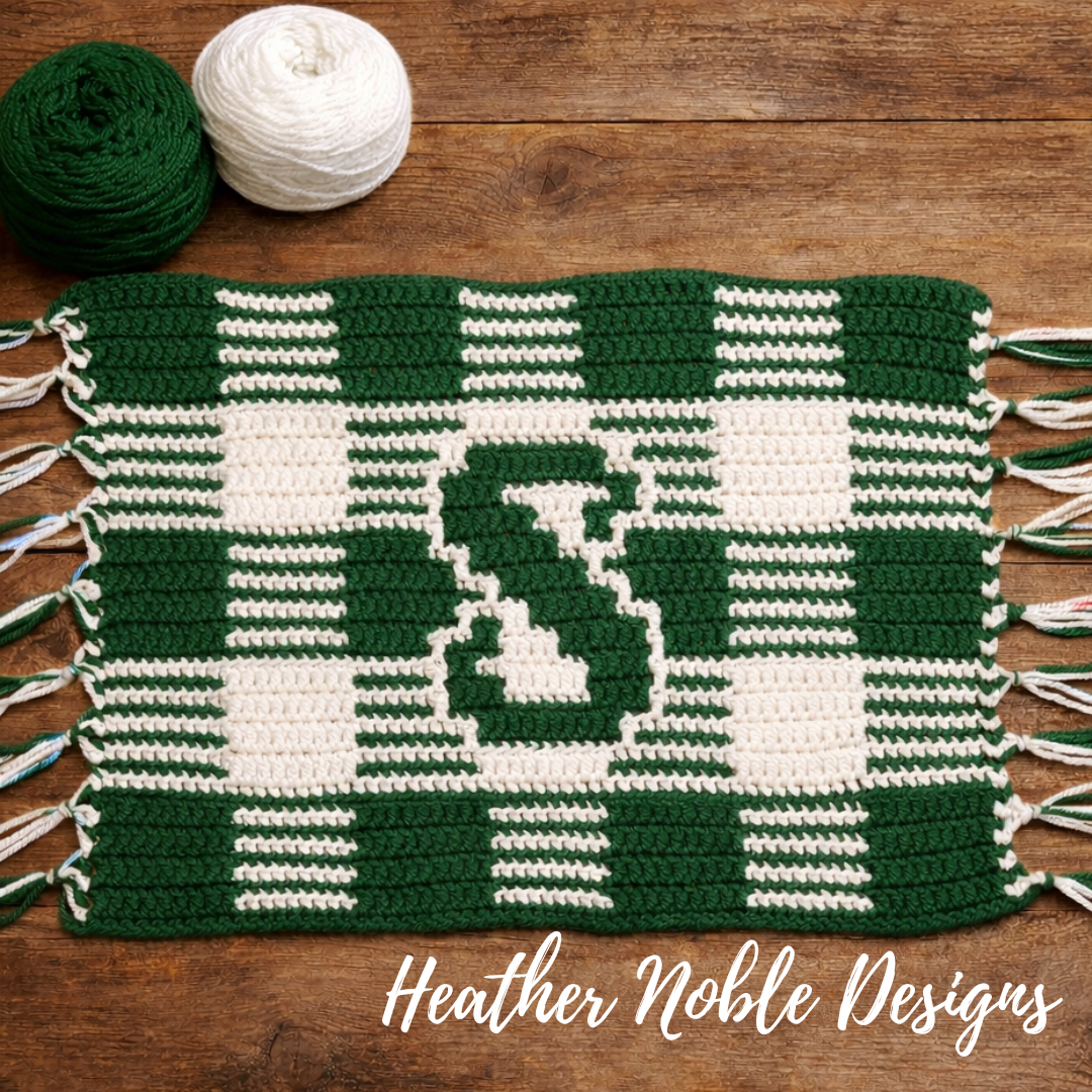 Monogram "S" Placemat - Mosaic Crochet Pattern (PDF Pattern)