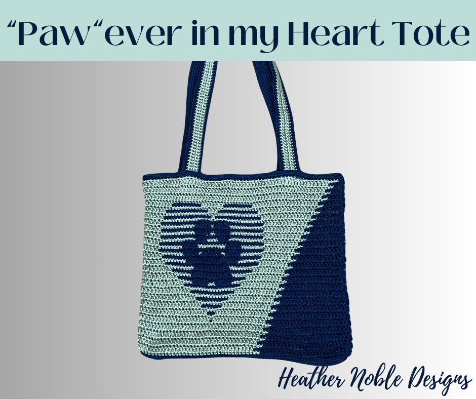 Paw Print Tote Crochet Bag