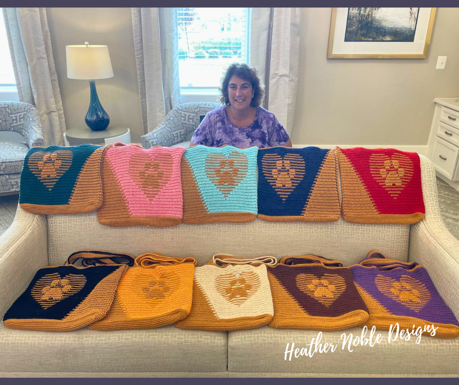 Paw Print Tote Crochet Bag