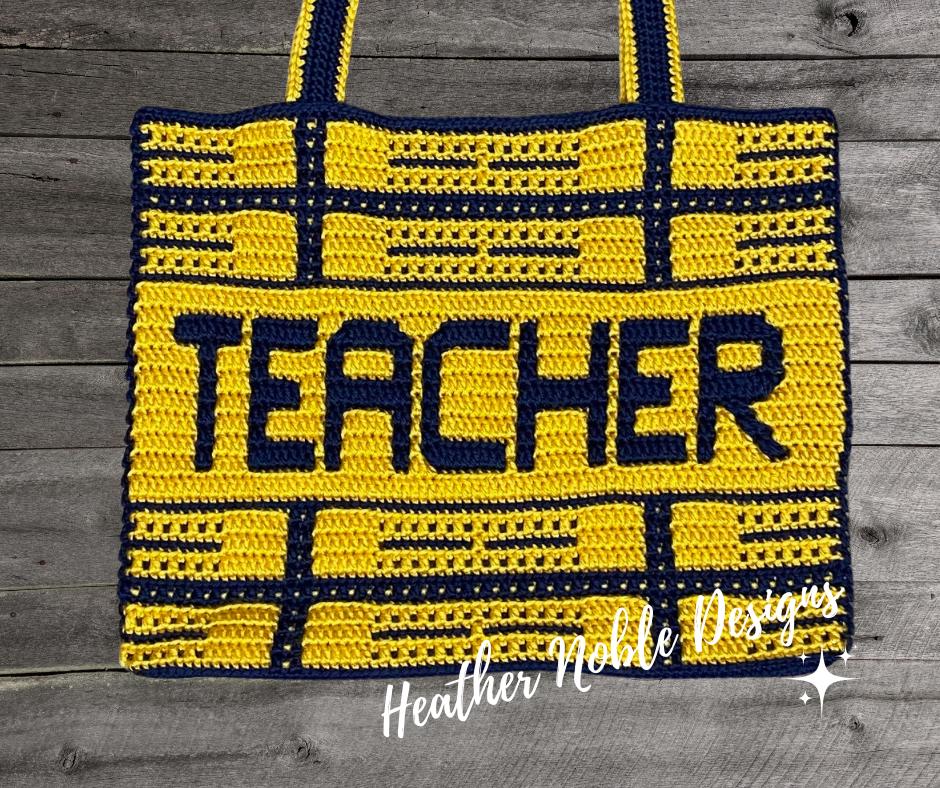 Plaid Teacher Tote Crochet Bag