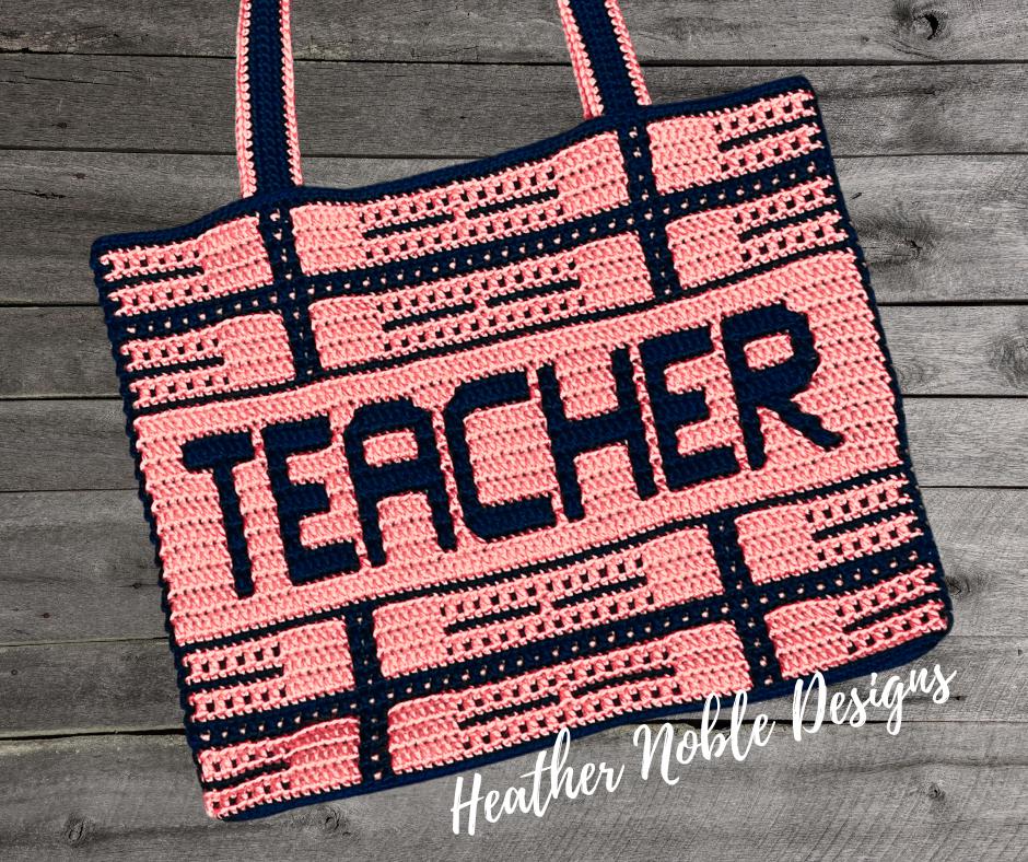 Plaid Teacher Tote Crochet Bag