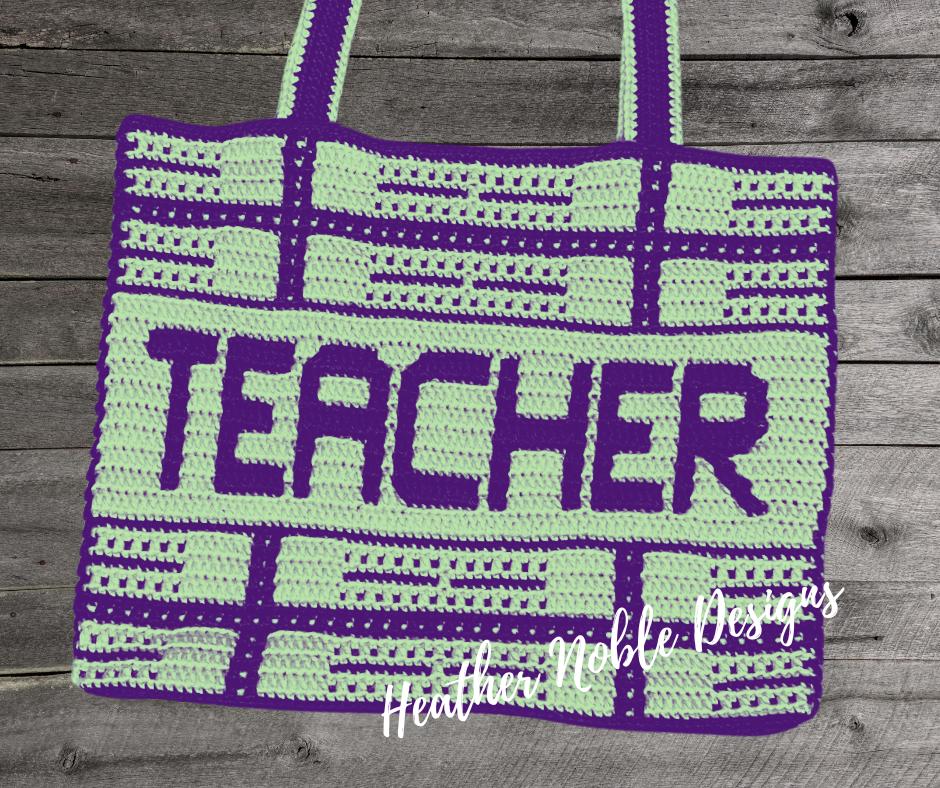 Plaid Teacher Tote Crochet Bag