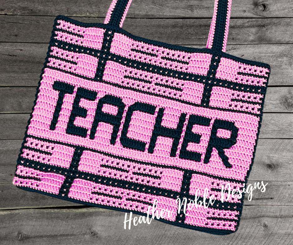 Plaid Teacher Tote Crochet Bag