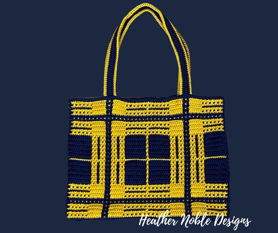 Plaid Teacher Tote Crochet Bag