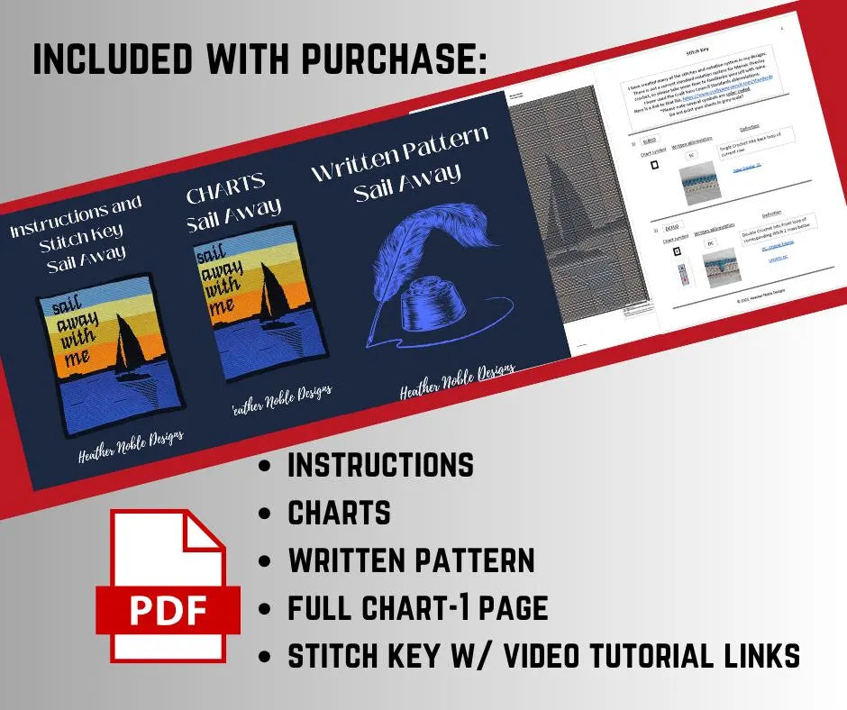 Sail Away - Mosaic Crochet Blanket Pattern (PDF Pattern)