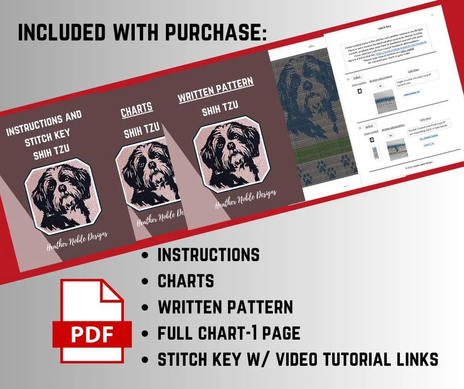 Shih Tzu - Mosaic Crochet Blanket Pattern (PDF Pattern)