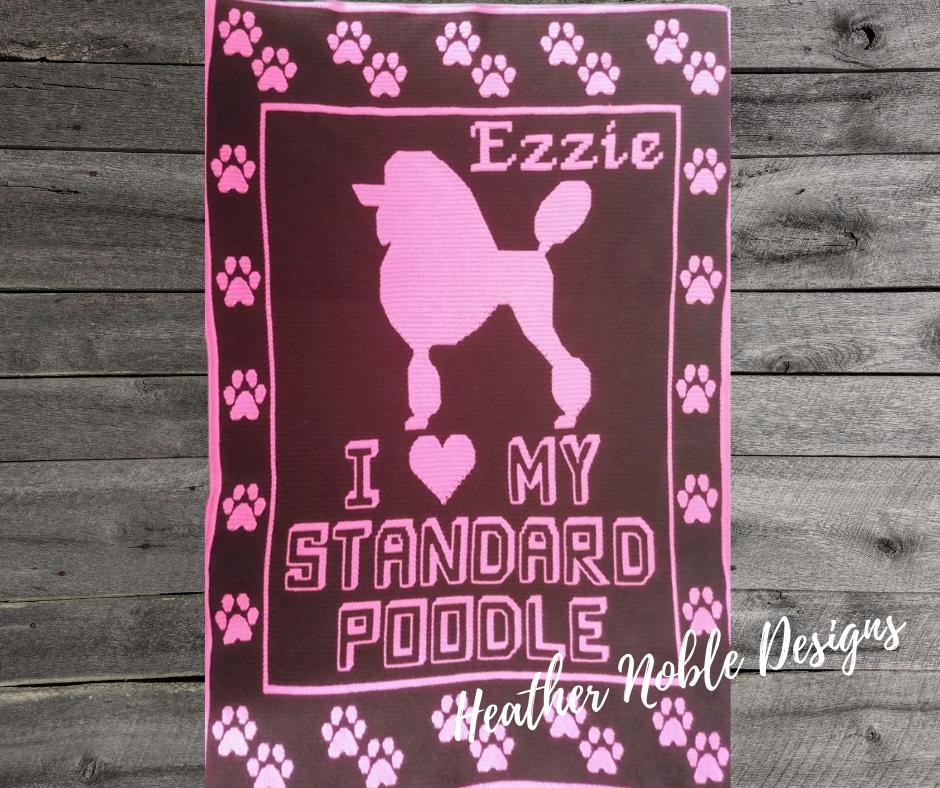 Standard Poodle Blanket-Retro Pattern