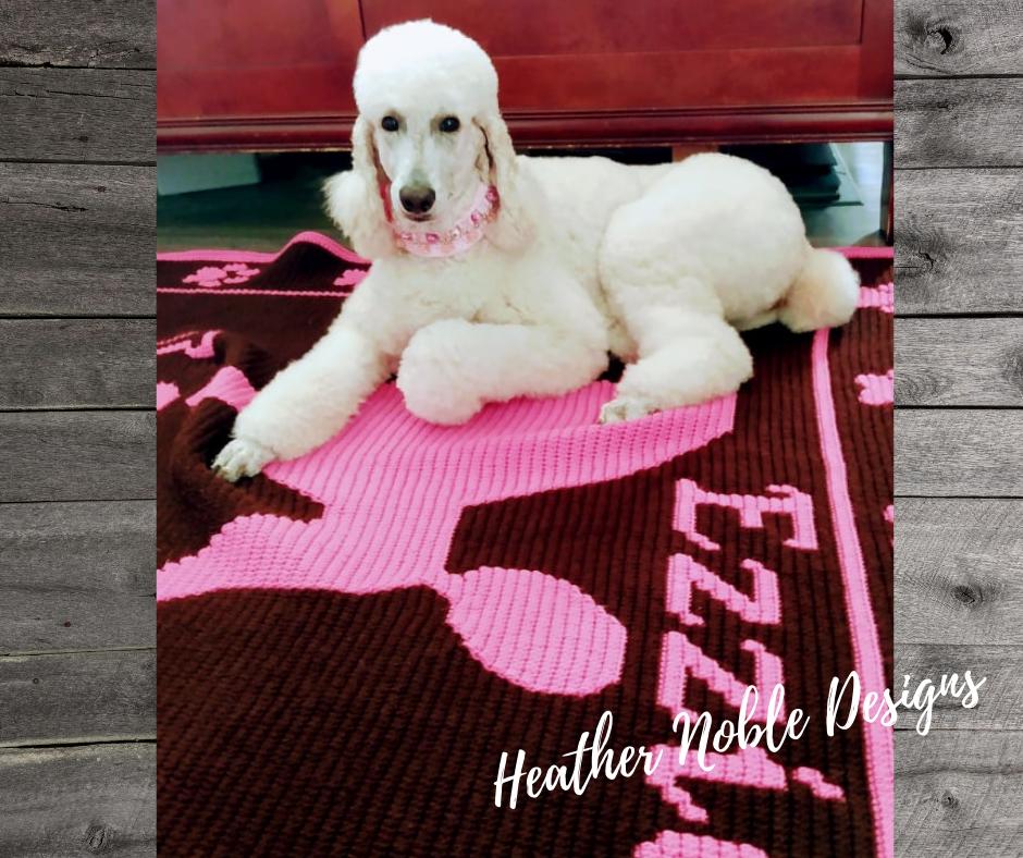Standard Poodle Blanket-Retro Pattern