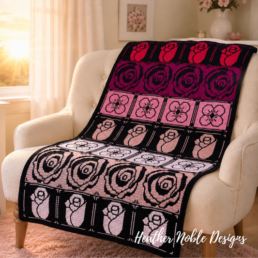 Flower Power – Mosaic Crochet Blanket Pattern (PDF Pattern)