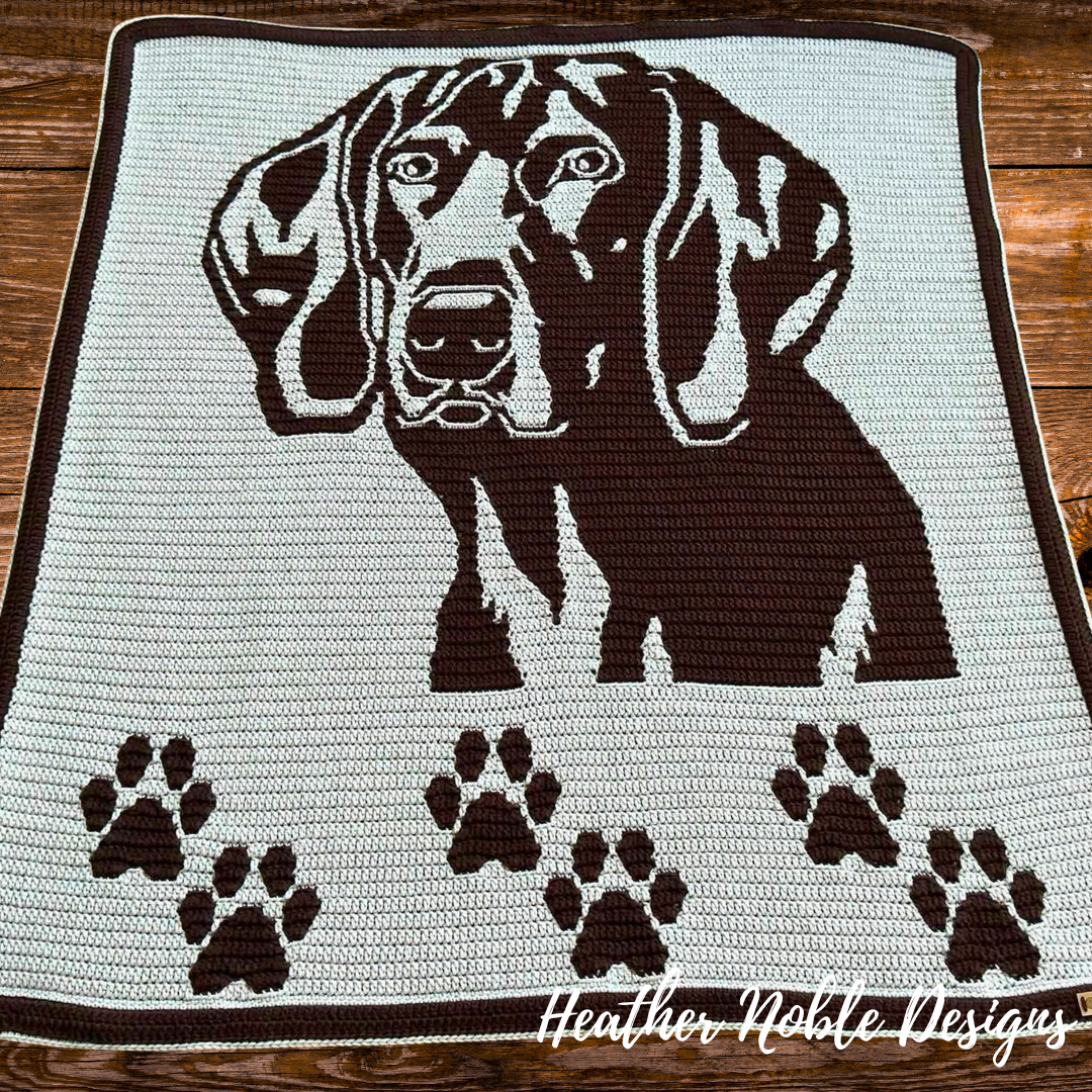 German Shorthaired Pointer – Mosaic Crochet Blanket Pattern (PDF Pattern)