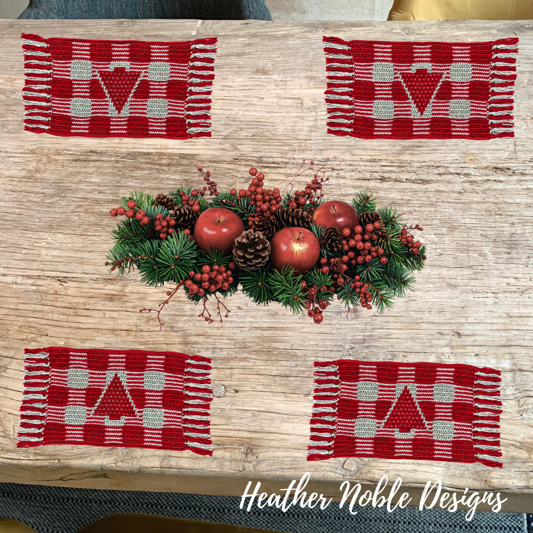Christmas Tree Placemat – Mosaic Crochet Pattern (PDF Pattern)