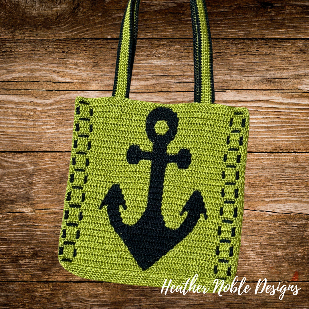Anchors Away - Mosaic Crochet Tote Pattern (PDF Pattern)