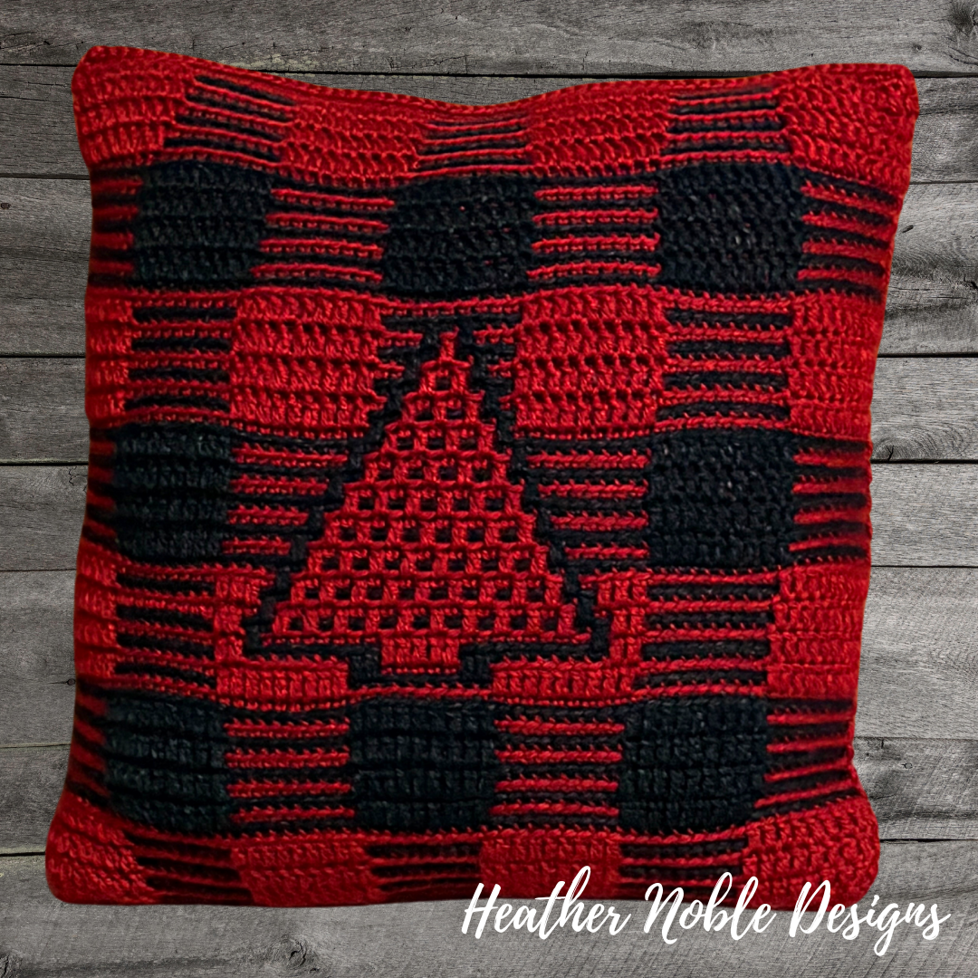 Christmas Tree Pillow – Mosaic Crochet Pattern (PDF Pattern)