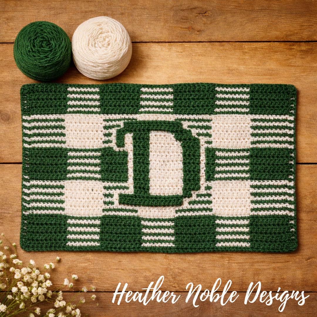 Monogram "D" Placemat - Mosaic Crochet Pattern (PDF Pattern)