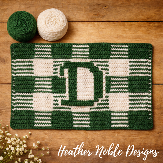 Monogram "D" Placemat - Mosaic Crochet Pattern (PDF Pattern)