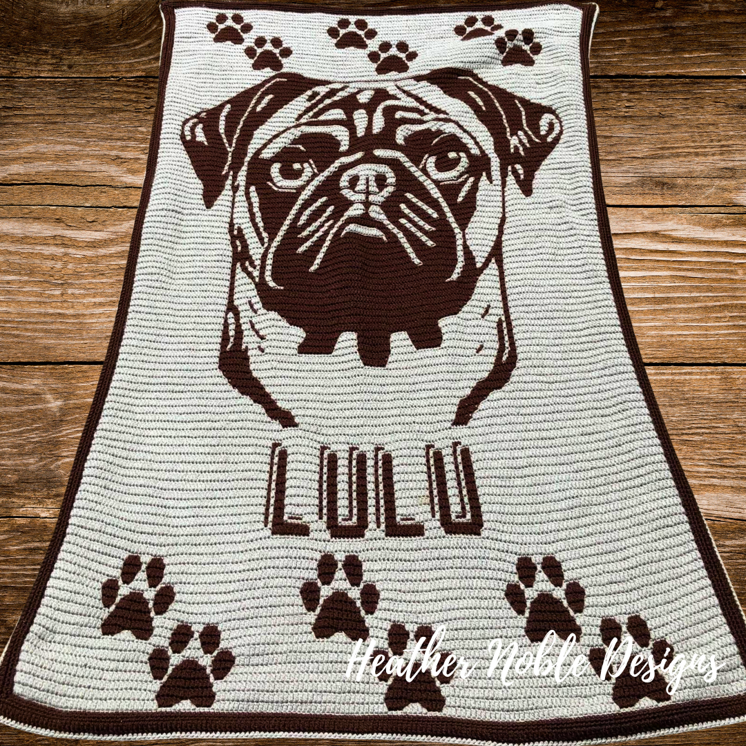 Pug – Mosaic Crochet Blanket Pattern (PDF Pattern)