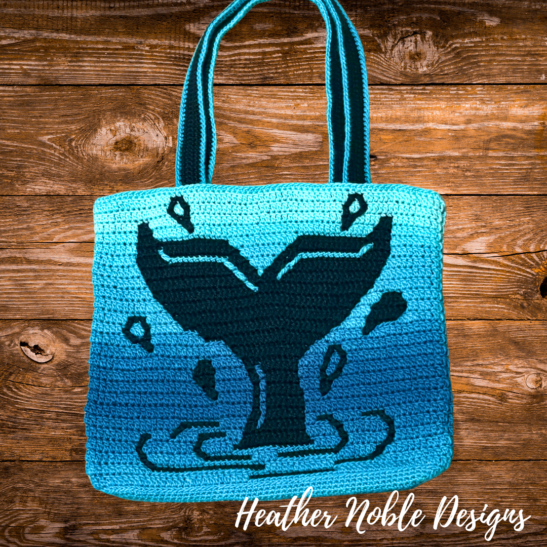 Whale Tail Tote - Mosaic Crochet Pattern (PDF Pattern)