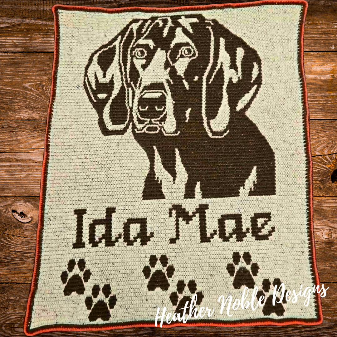 German Shorthaired Pointer – Mosaic Crochet Blanket Pattern (PDF Pattern)